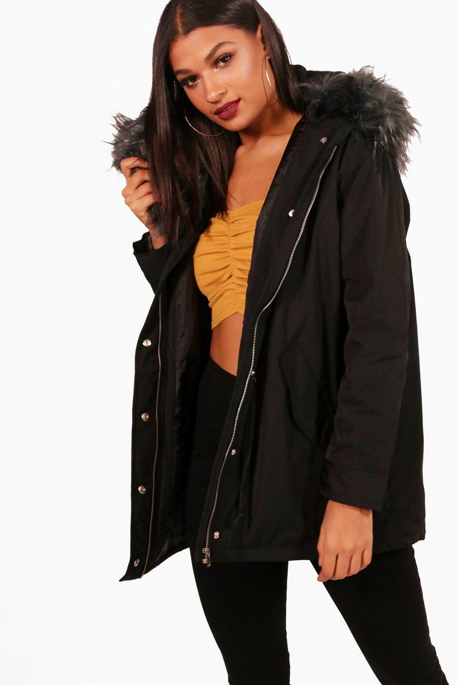 Luxe Faux Fur Hood Parker image number 1