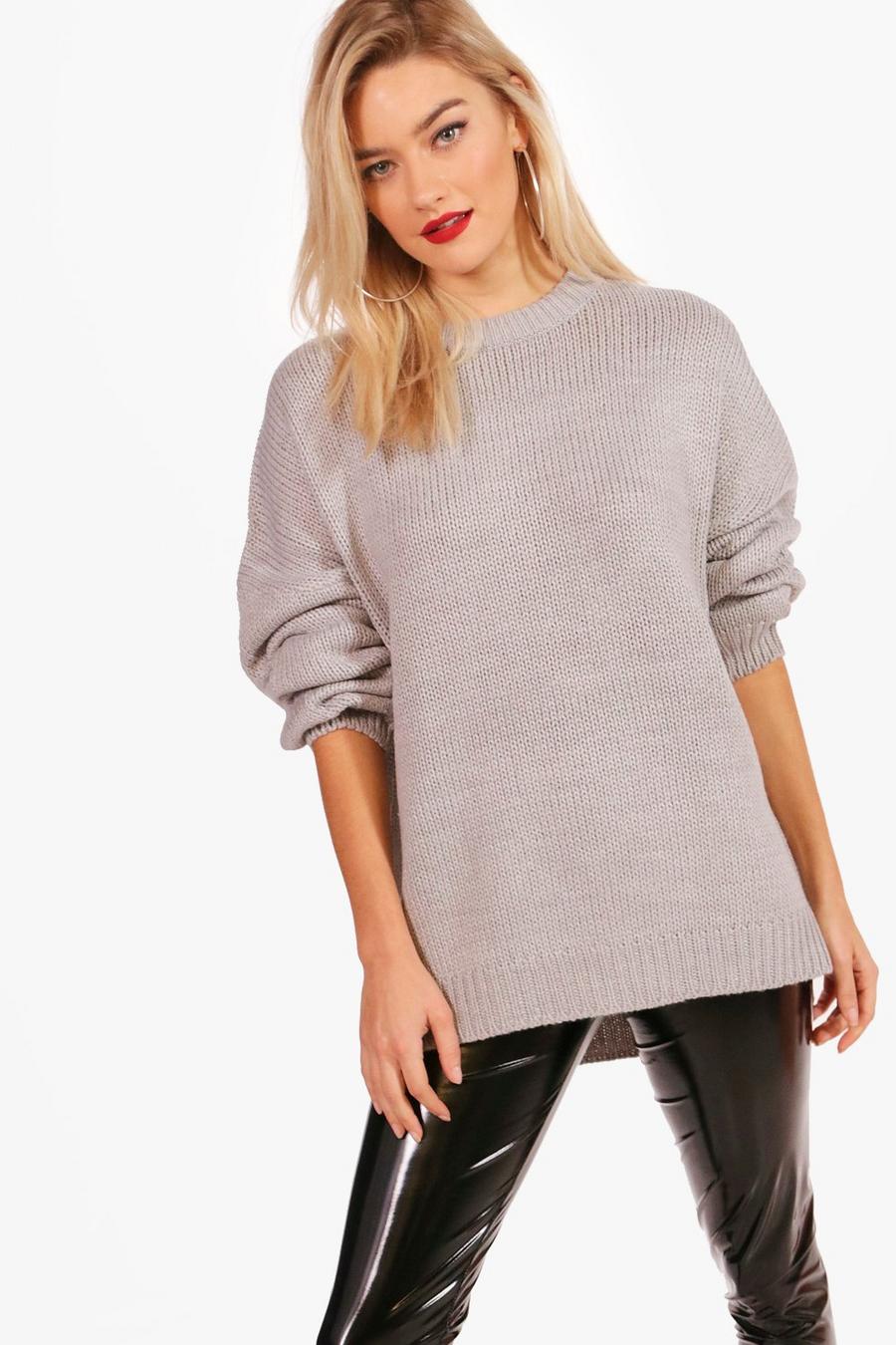 Grey Joanna Oversized Drop Shoulder Sweater image number 1