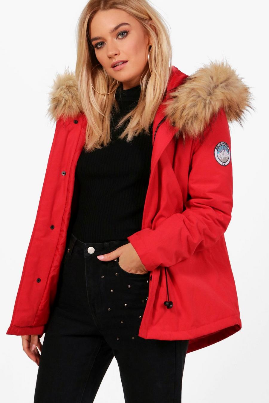 Faith Luxe Faux Fur Hood Sporty Parka image number 1