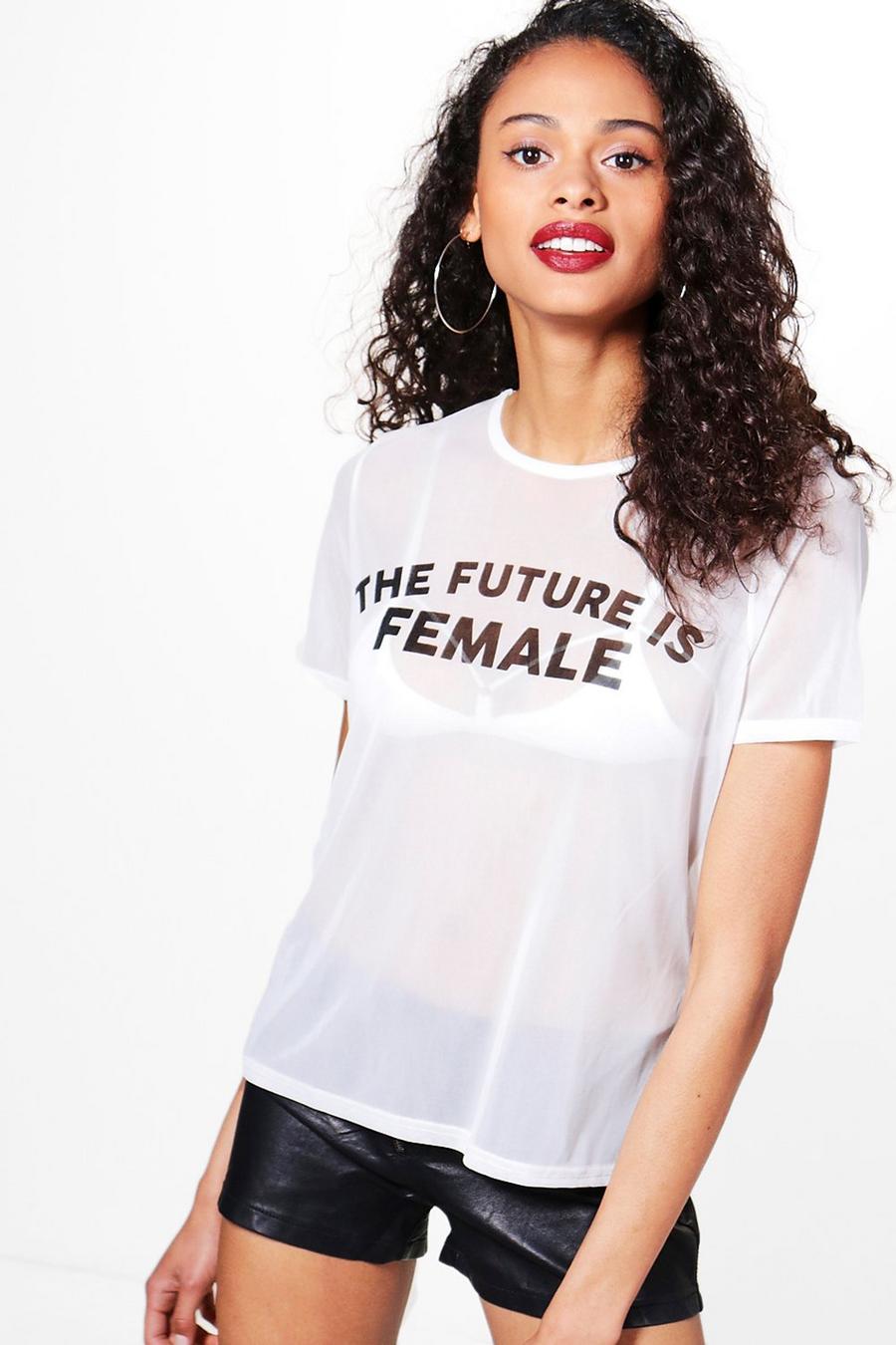 Daisy T-Shirt mit „Future is Female“-Slogan image number 1