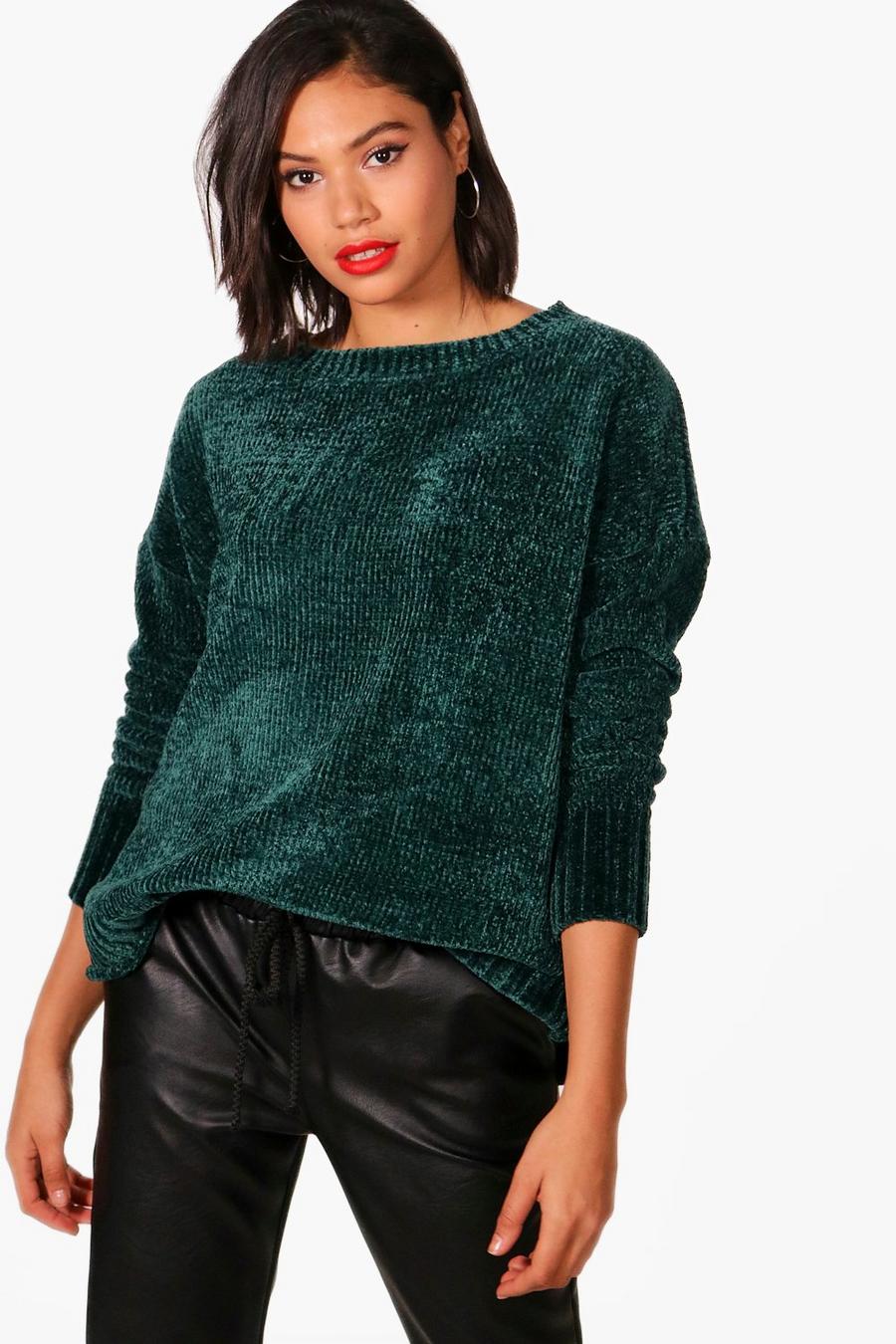 Pullover in ciniglia, Smeraldo image number 1