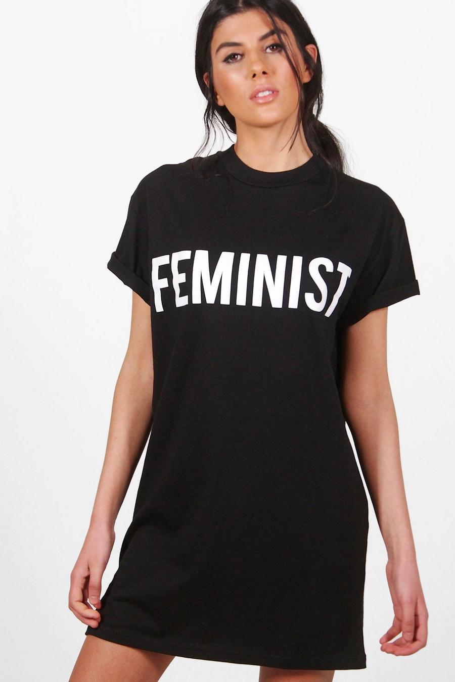 Emma T-Shirt-Kleid mit „Feminist“-Slogan image number 1