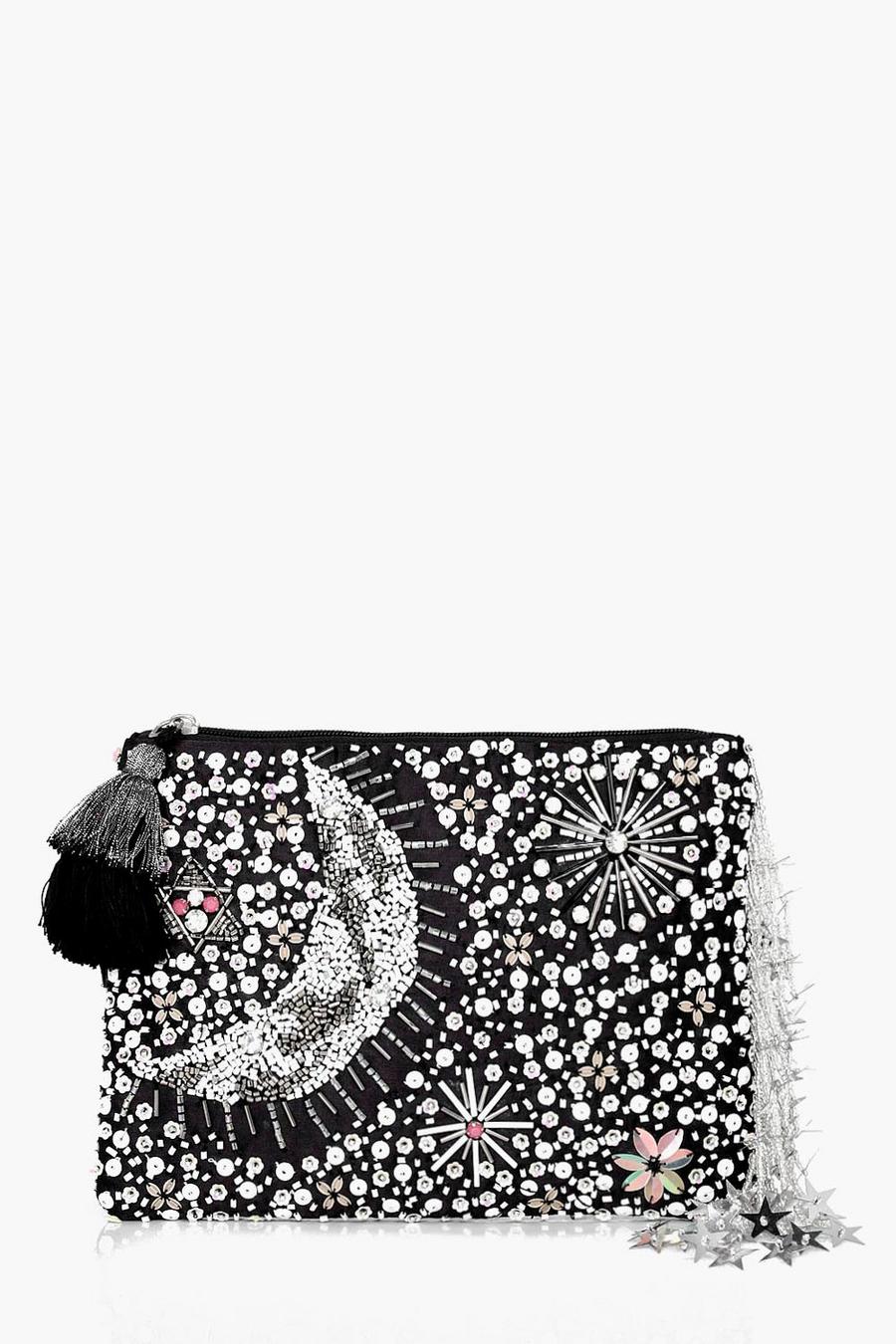 Maisie Embellished Moon & Stars Clutch Bag image number 1