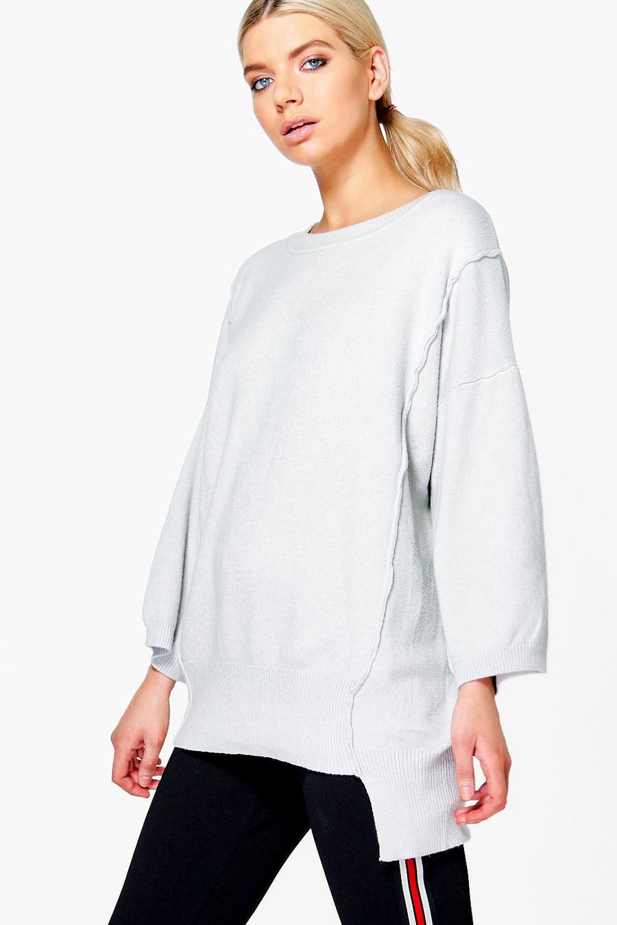 Grey Frances Oversized Slouchy Sweater image number 1