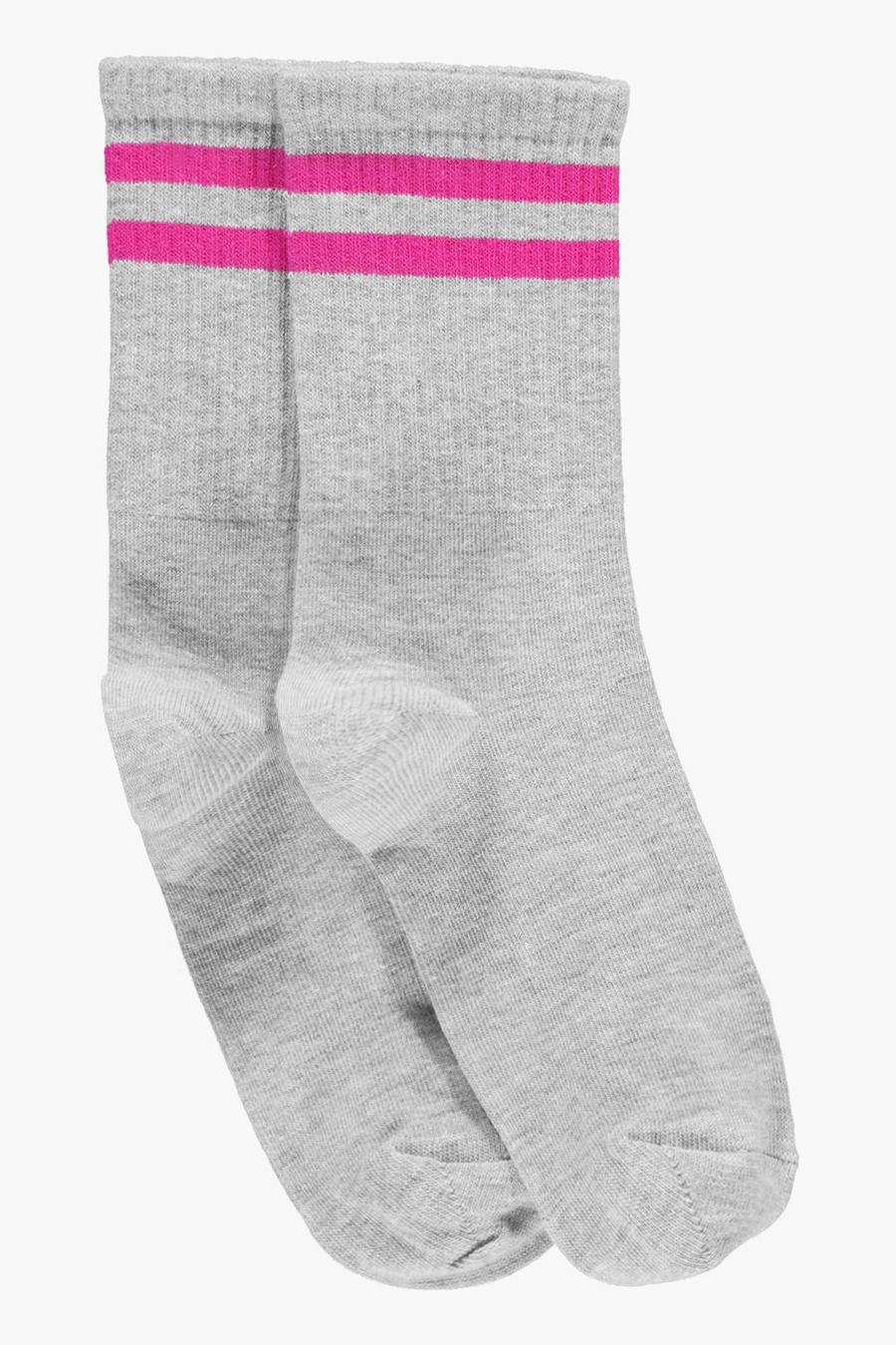 Grey Sports Stripe Ankle Socks image number 1