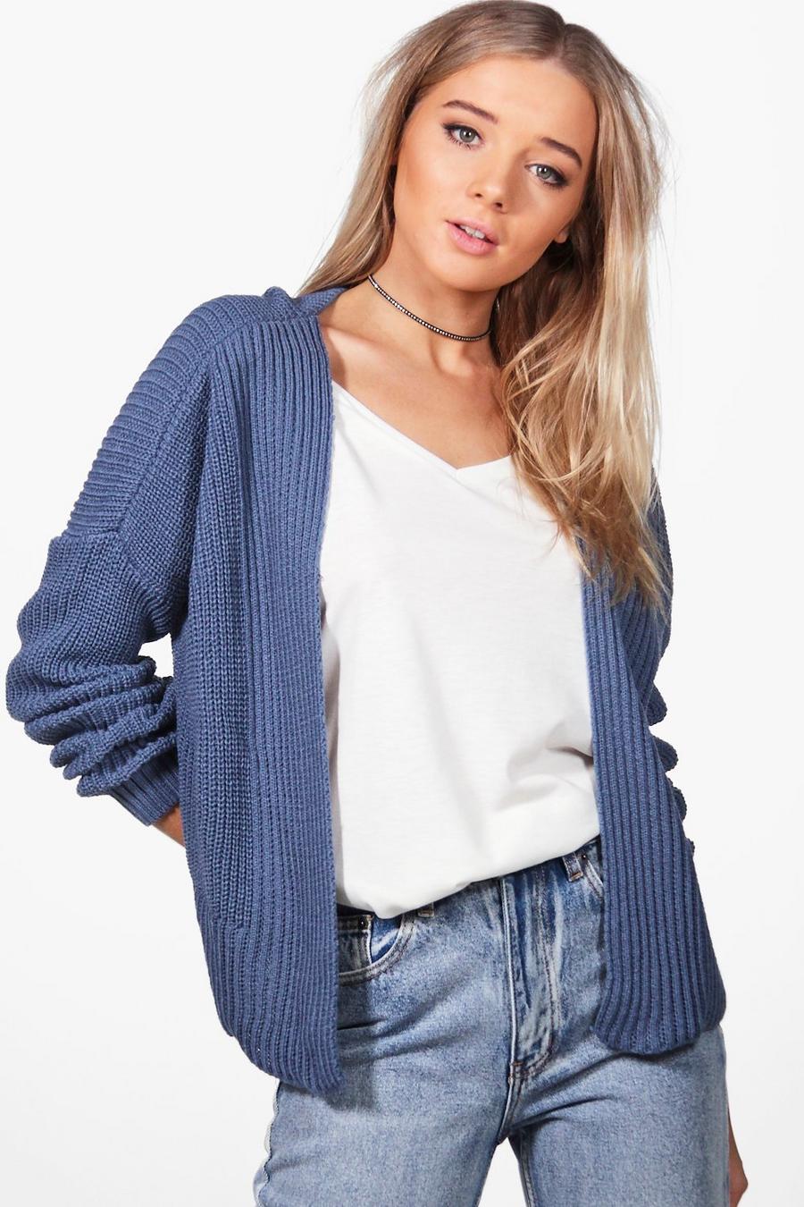 Cardigan a coste, Blue image number 1