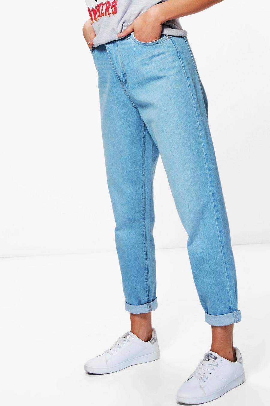 Mom-Jeans mit hohem Bund und Umschlägen image number 1