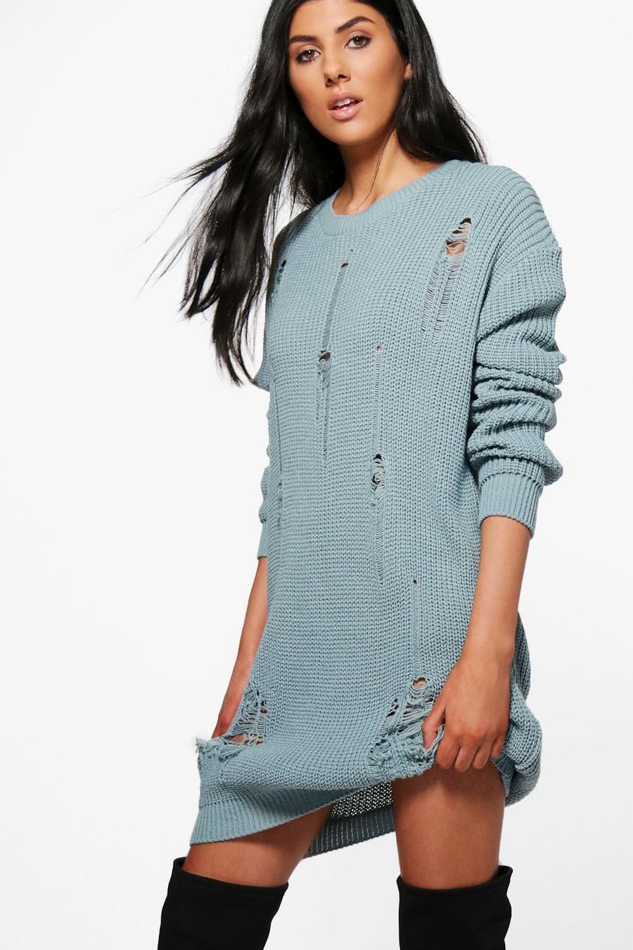 Milly Distressed Sweater Dress image number 1