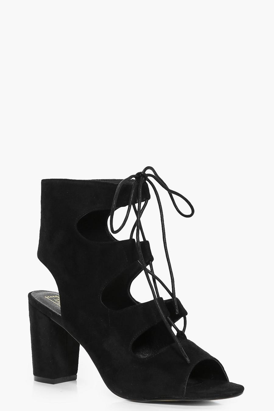 Lauren Lace Up Peeptoe Block Heel image number 1