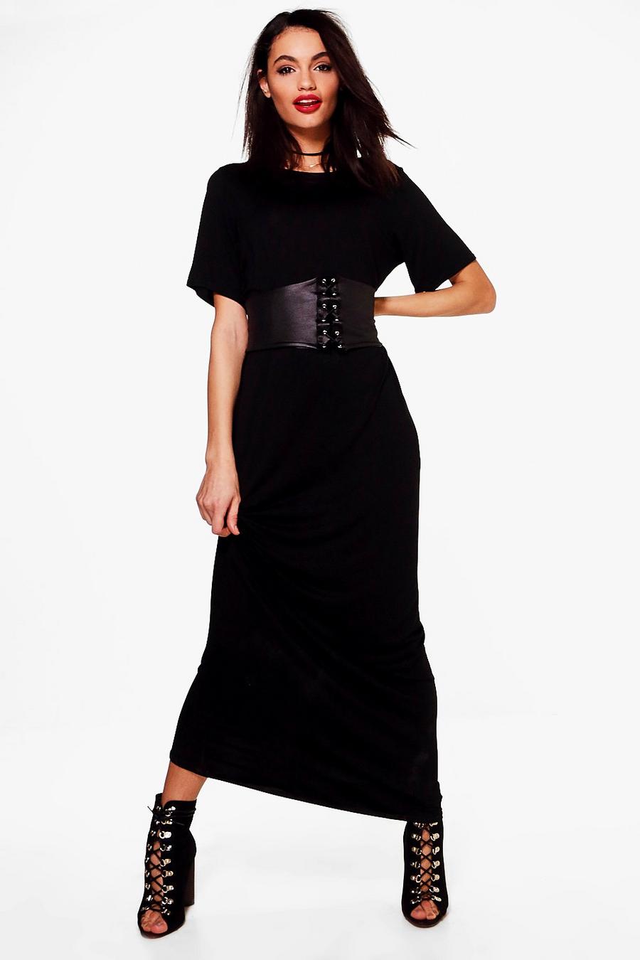 Saskia 2 in 1 Corset Belt Maxi Dress image number 1