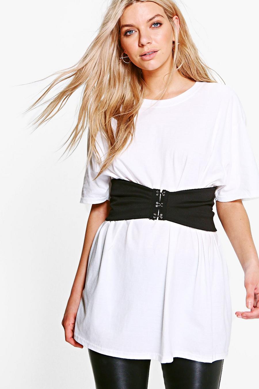 Abigail Belted Oversized Corset Detail T-Shirt image number 1
