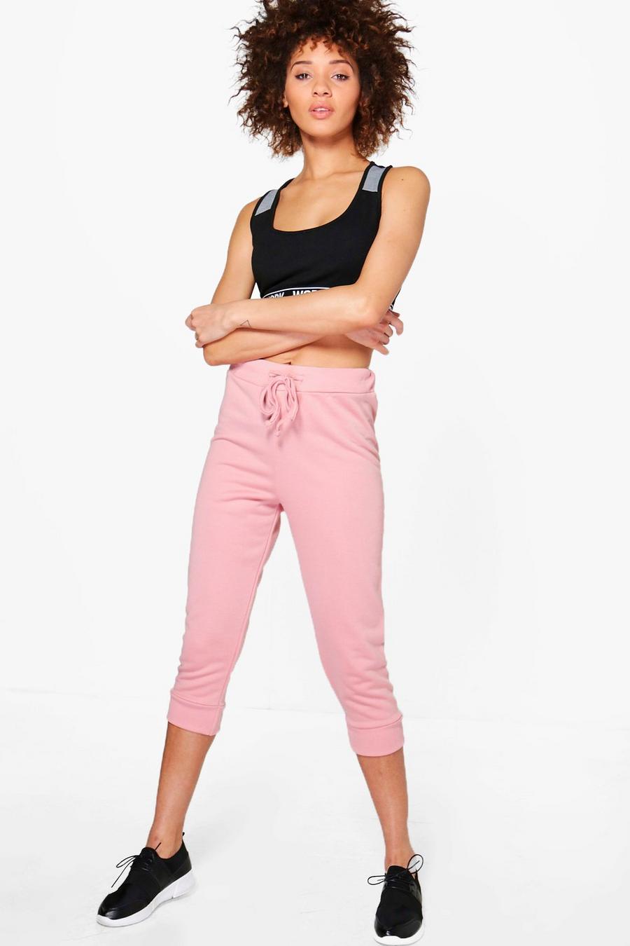 Rose Fit Crop Running Joggers image number 1