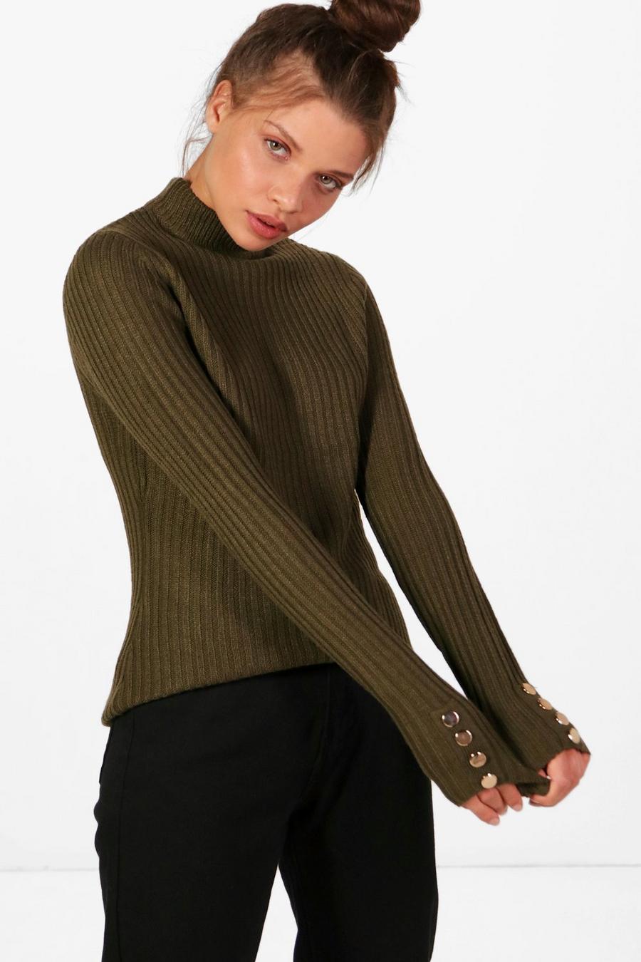 Bethany Rib Jumper With Button Detailed Cuff image number 1