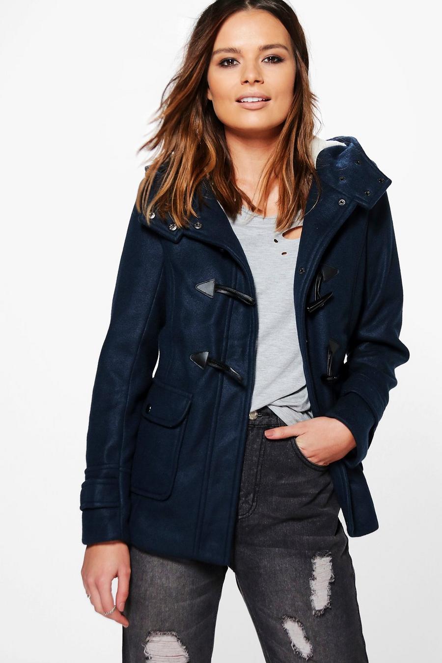 Sarah Wool Look Jacket With Faux Fur Hood Lining image number 1