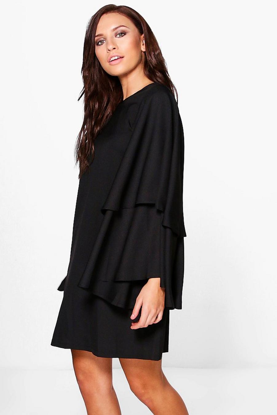 Eva Oversized Ruffle Flute Sleeve Shift Dress image number 1