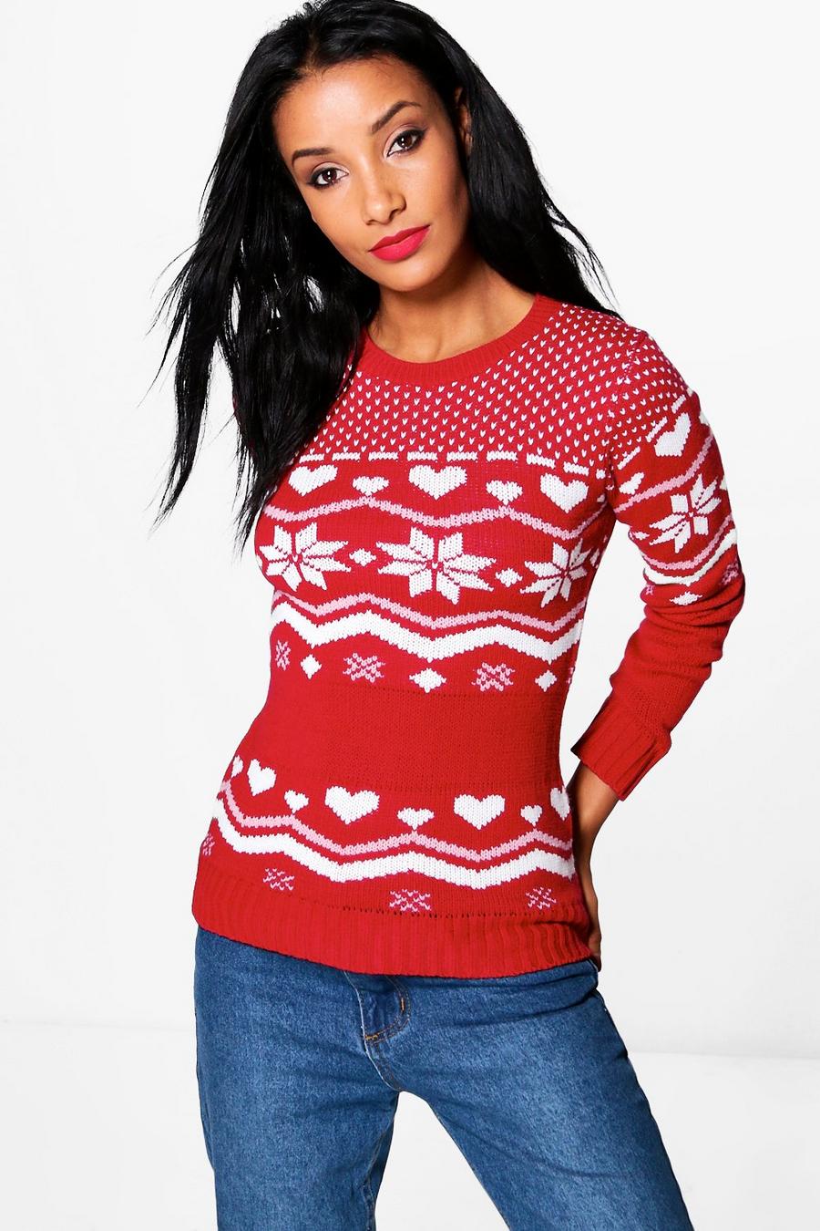 Red Fairisle Christmas Sweater image number 1