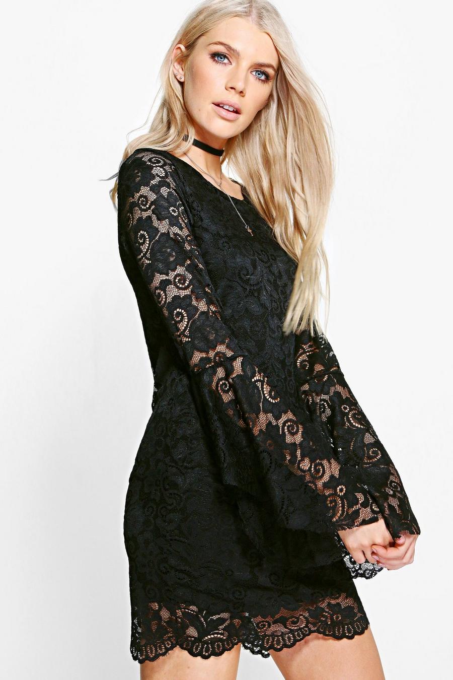 Ruby Flare Sleeve Lace Shift Dress image number 1