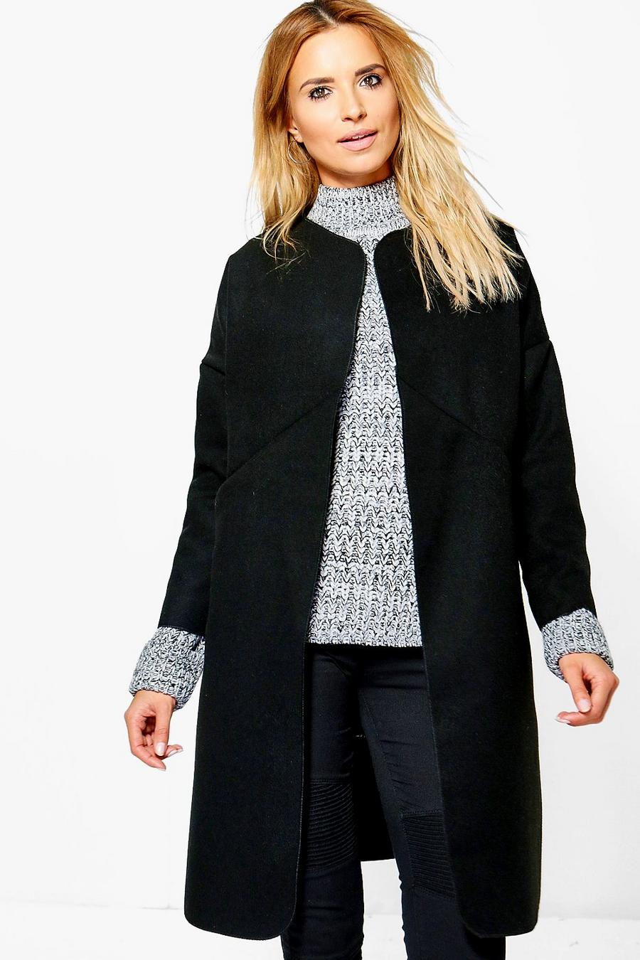 Holly Collarless Wool Look Coat image number 1