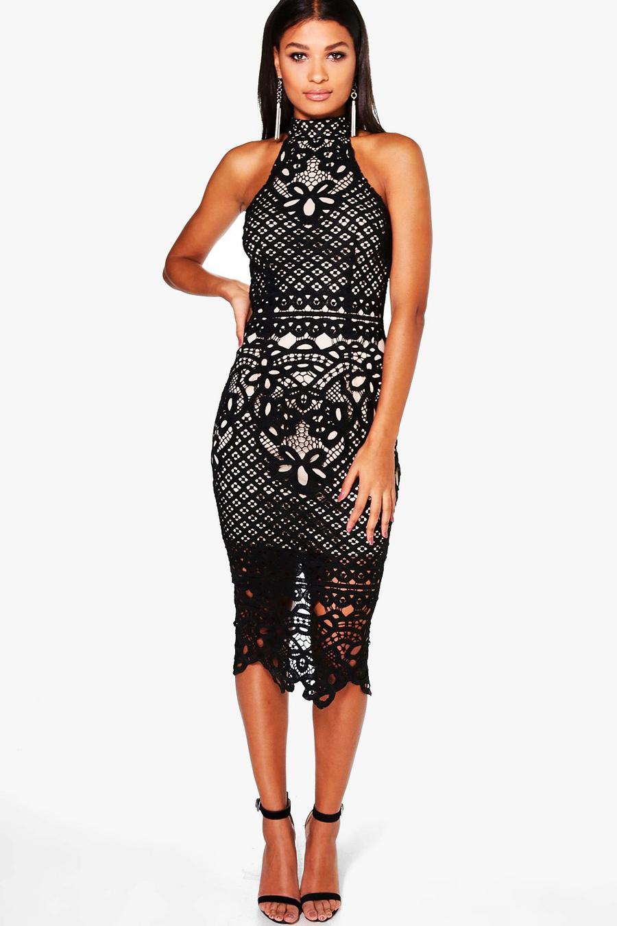 Boutique Ayn Lace Open Back Midi Bodycon Dress image number 1