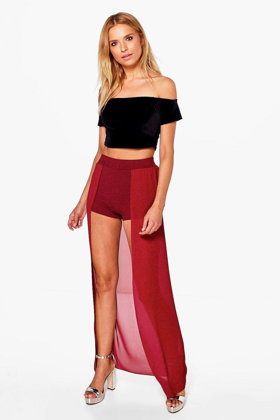 Berry Eve Maxi Overlay Shorts image number 1