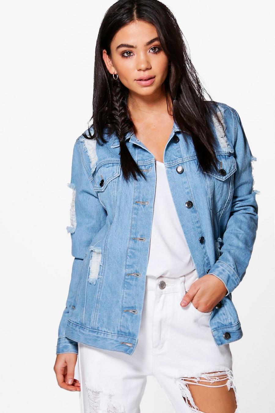 Sully Multi Ripped Distressed Denim Jacket image number 1