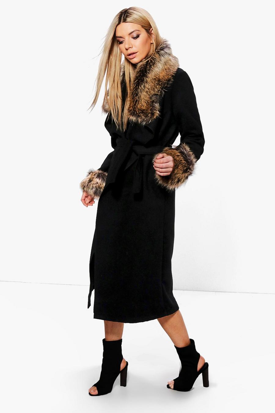 Mya Faux Fur Collar and Cuff Coat image number 1