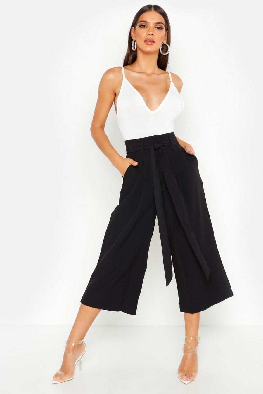 Pleated Waist Wide Leg Culottes image number 1