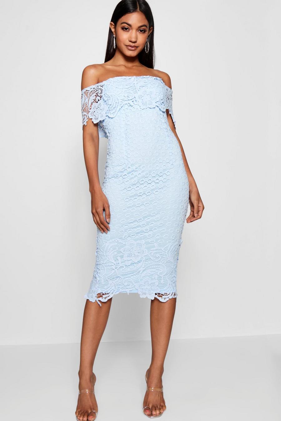 Sky Boutique Lace Off Shoulder Midi Dress image number 1