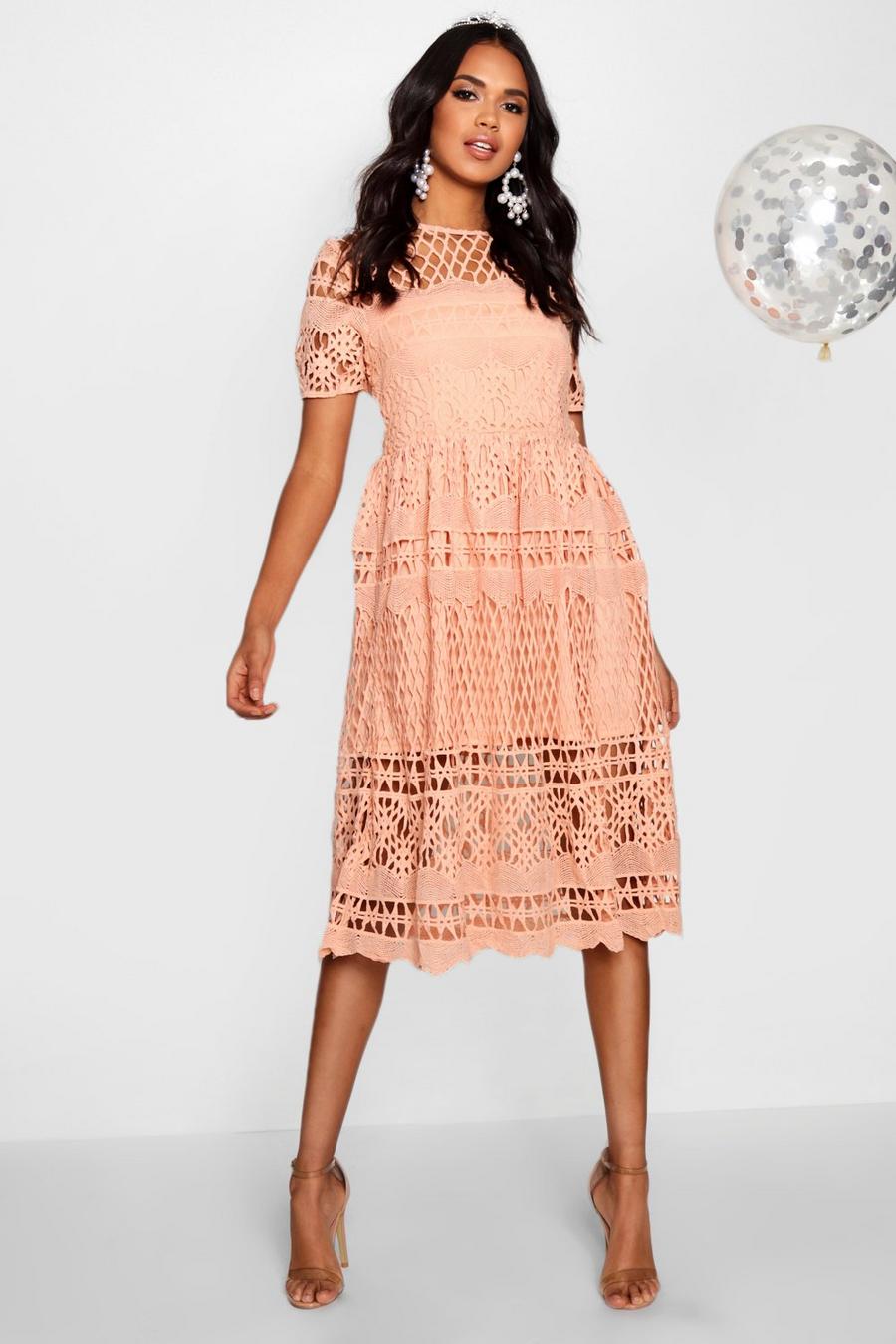 Blush Boutique Corded Lace Panelled Skater Dress image number 1