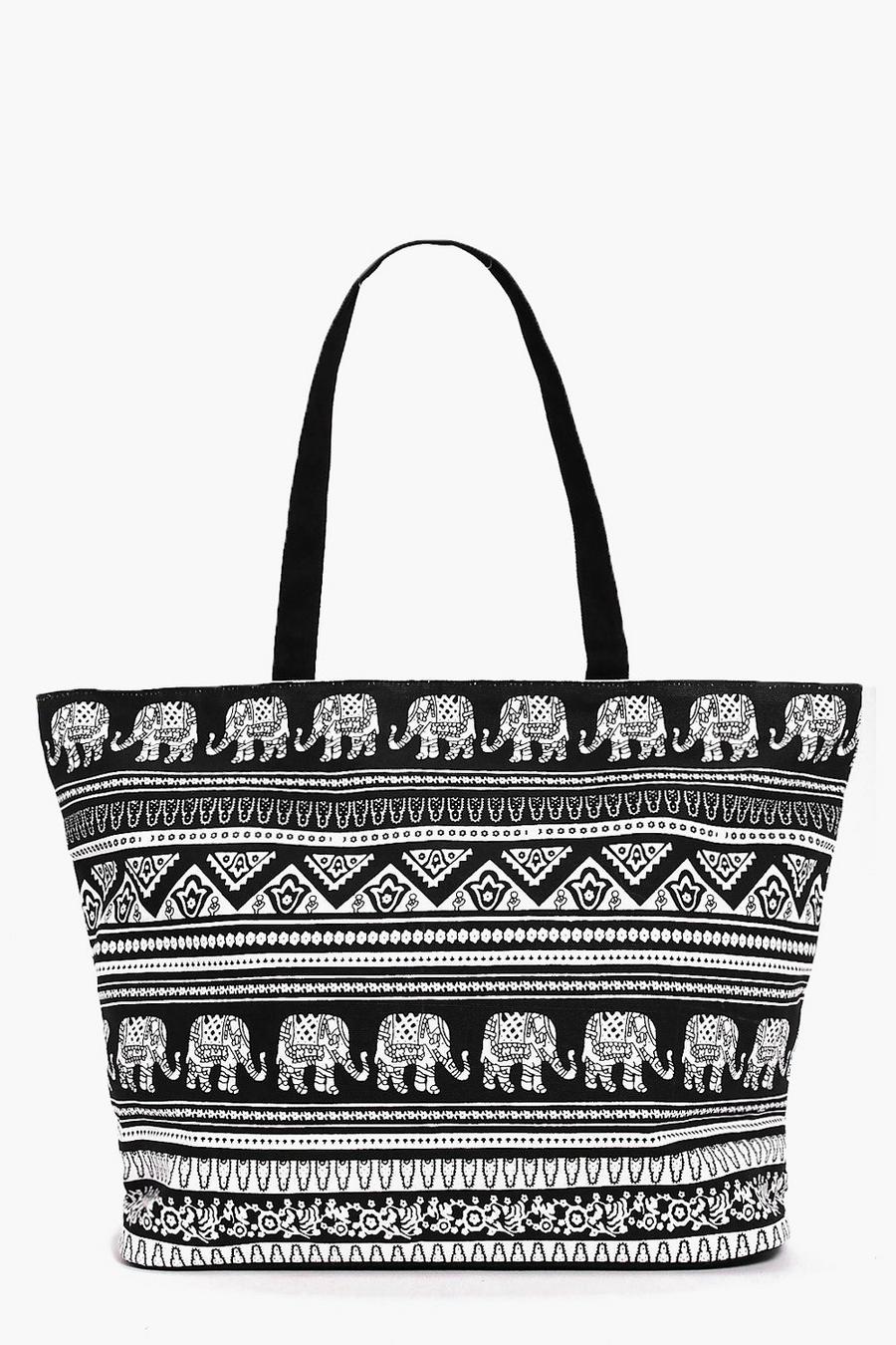Willow Elephant Print Beach Bag image number 1
