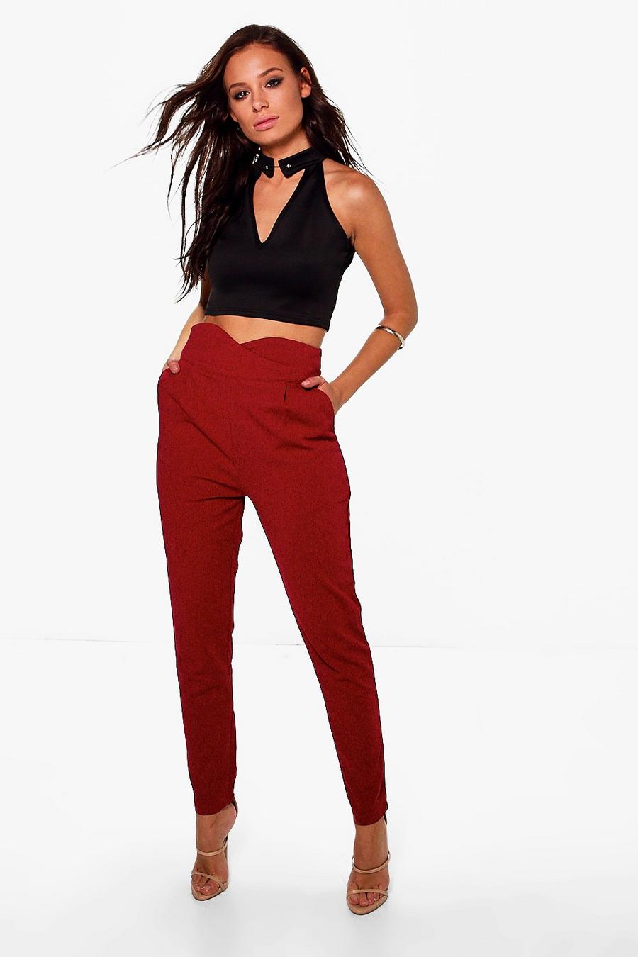 Berry High Waisted Tailored Woven Pants image number 1