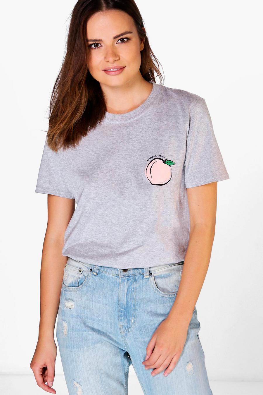 Poppy Pfirsichfarbenes, übergroßes T-Shirt image number 1