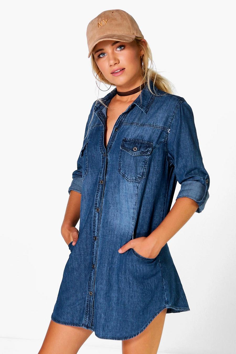 Beth Long Sleeve Denim Shirt Dress image number 1