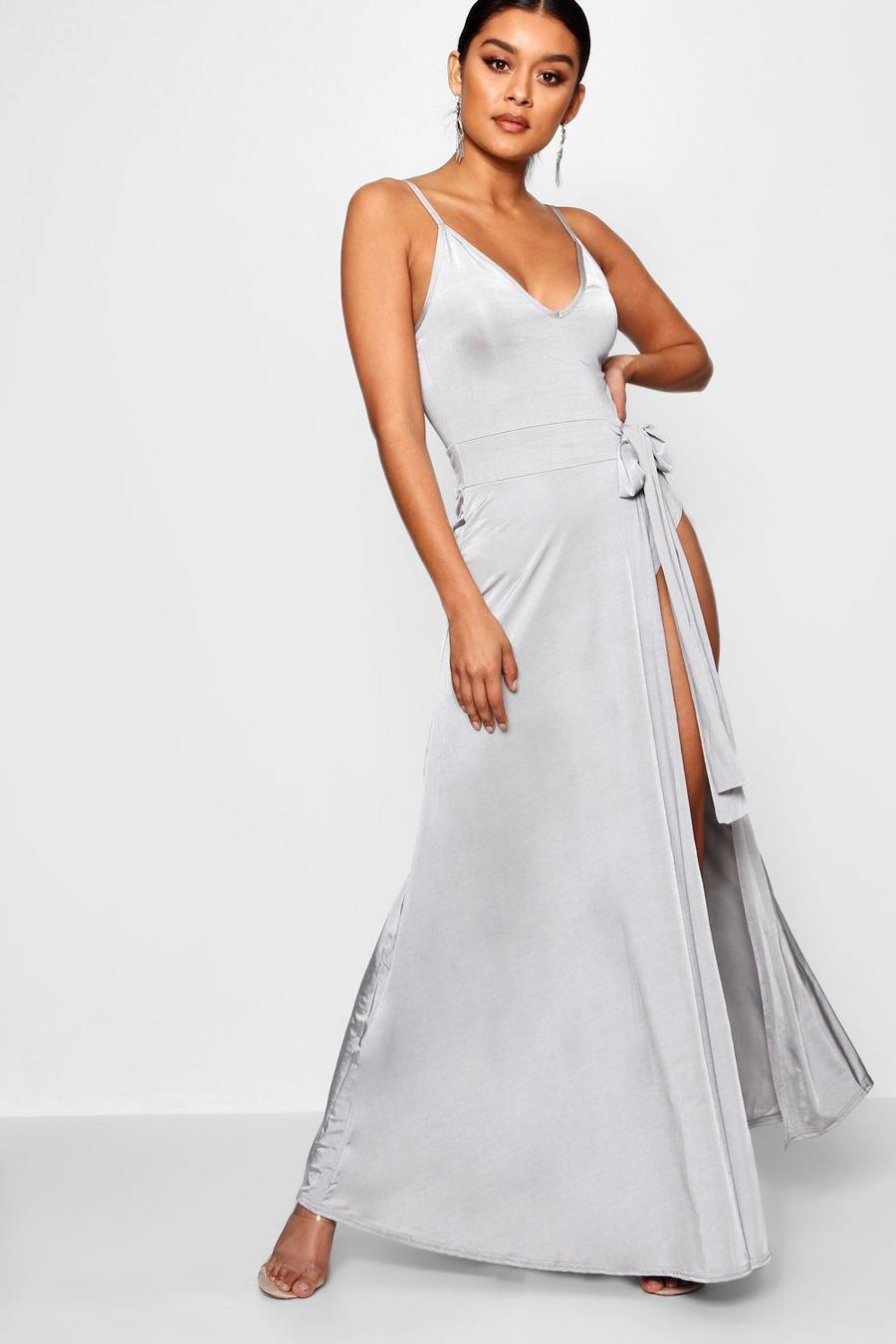 Slinky Strappy Side Tie Maxi Dress image number 1