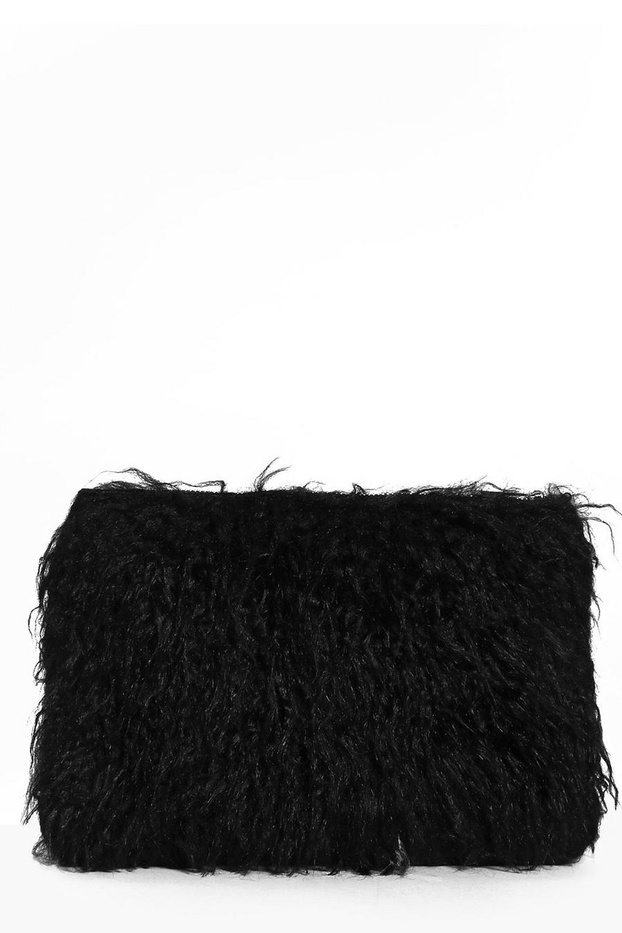 Skye Mongolian Faux Fur Clutch Bag image number 1