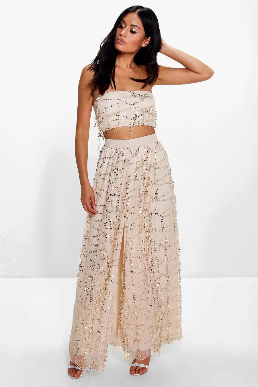 Megan Sequin Tube Top And Maxi Skirt Two-Piece image number 1