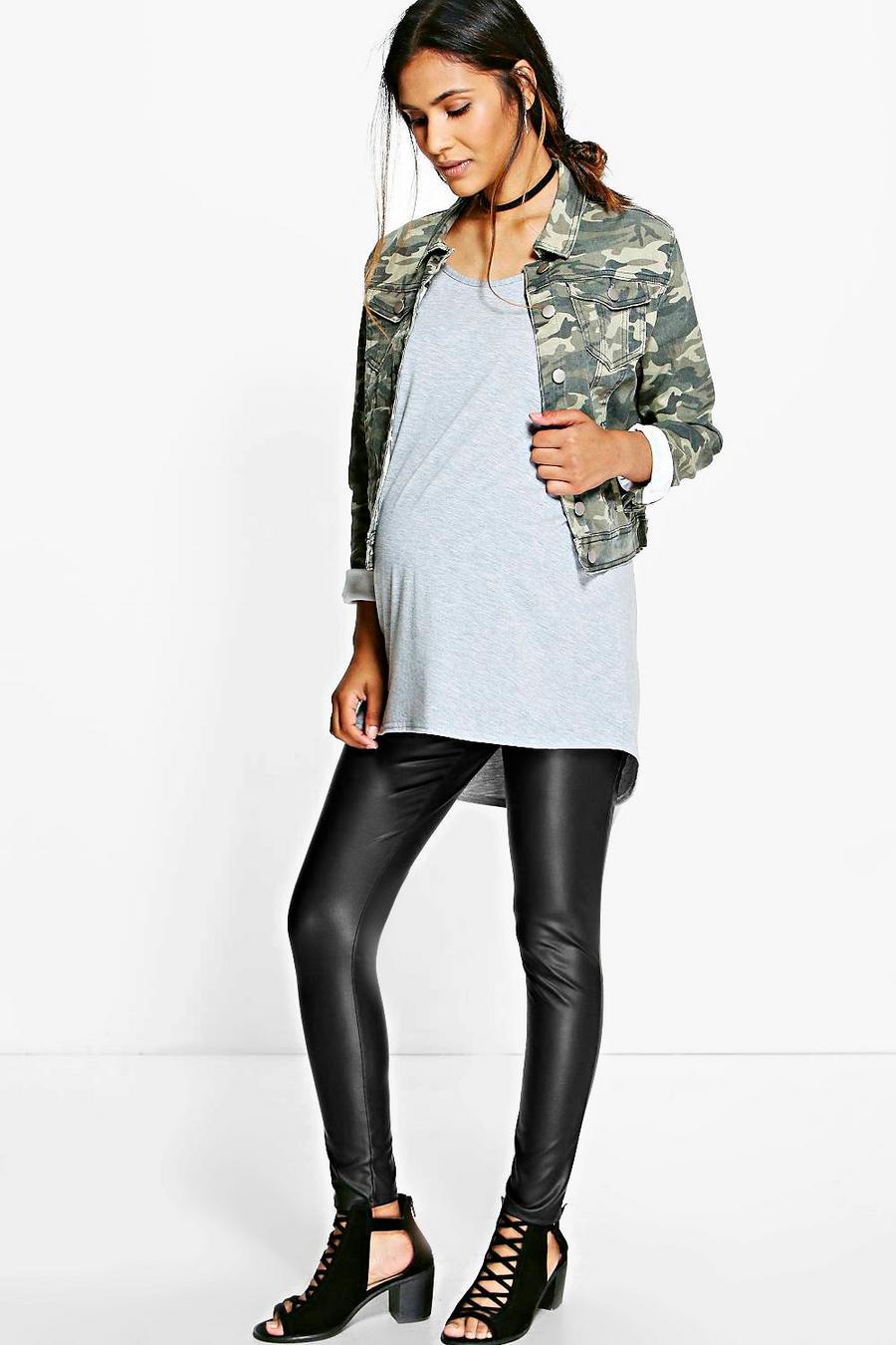 Maternity Harlow Faux Leather Over The Bump Leggings image number 1