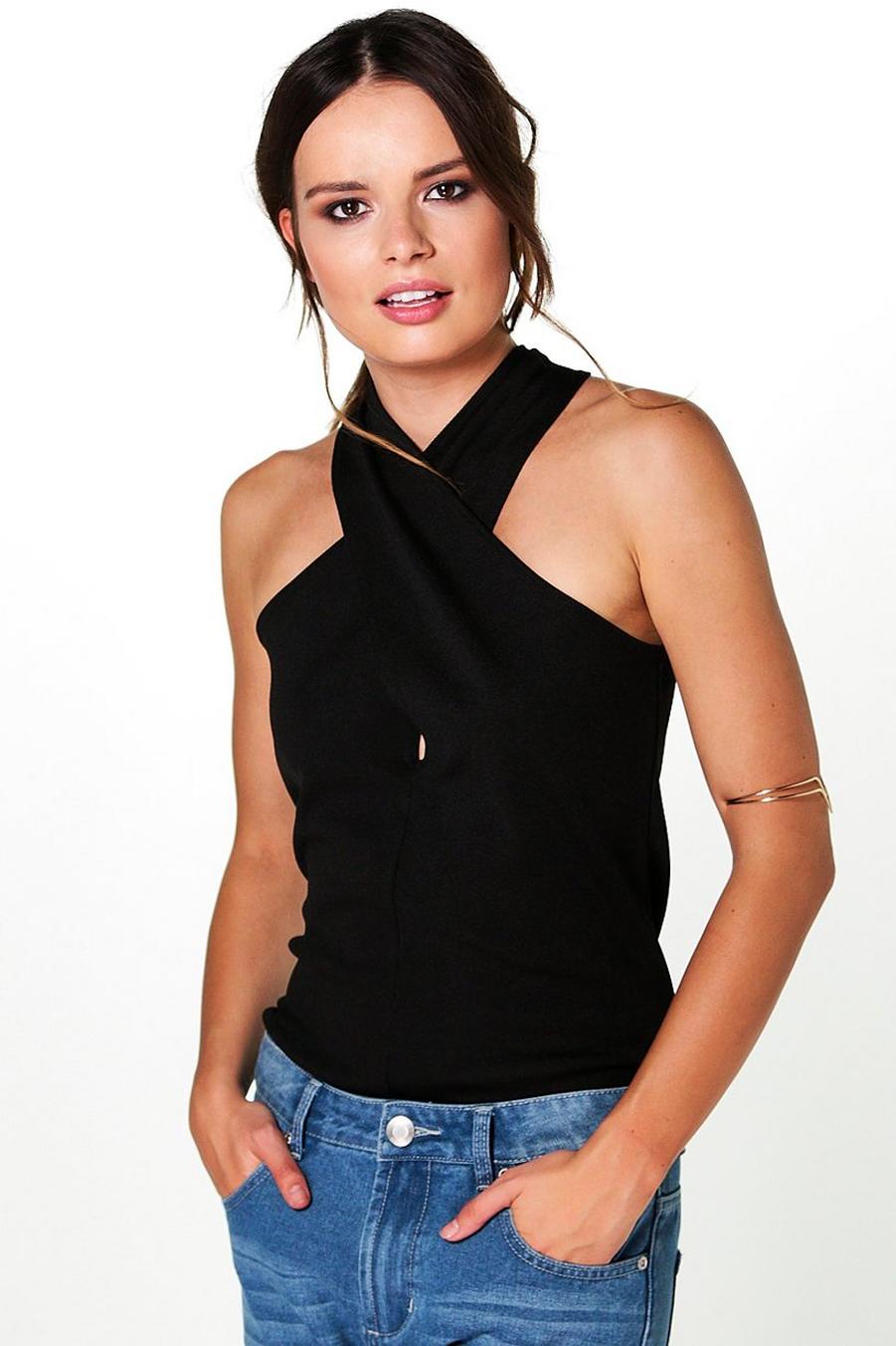 Willow Compact Rib Wrap Front Halter Neck Top image number 1