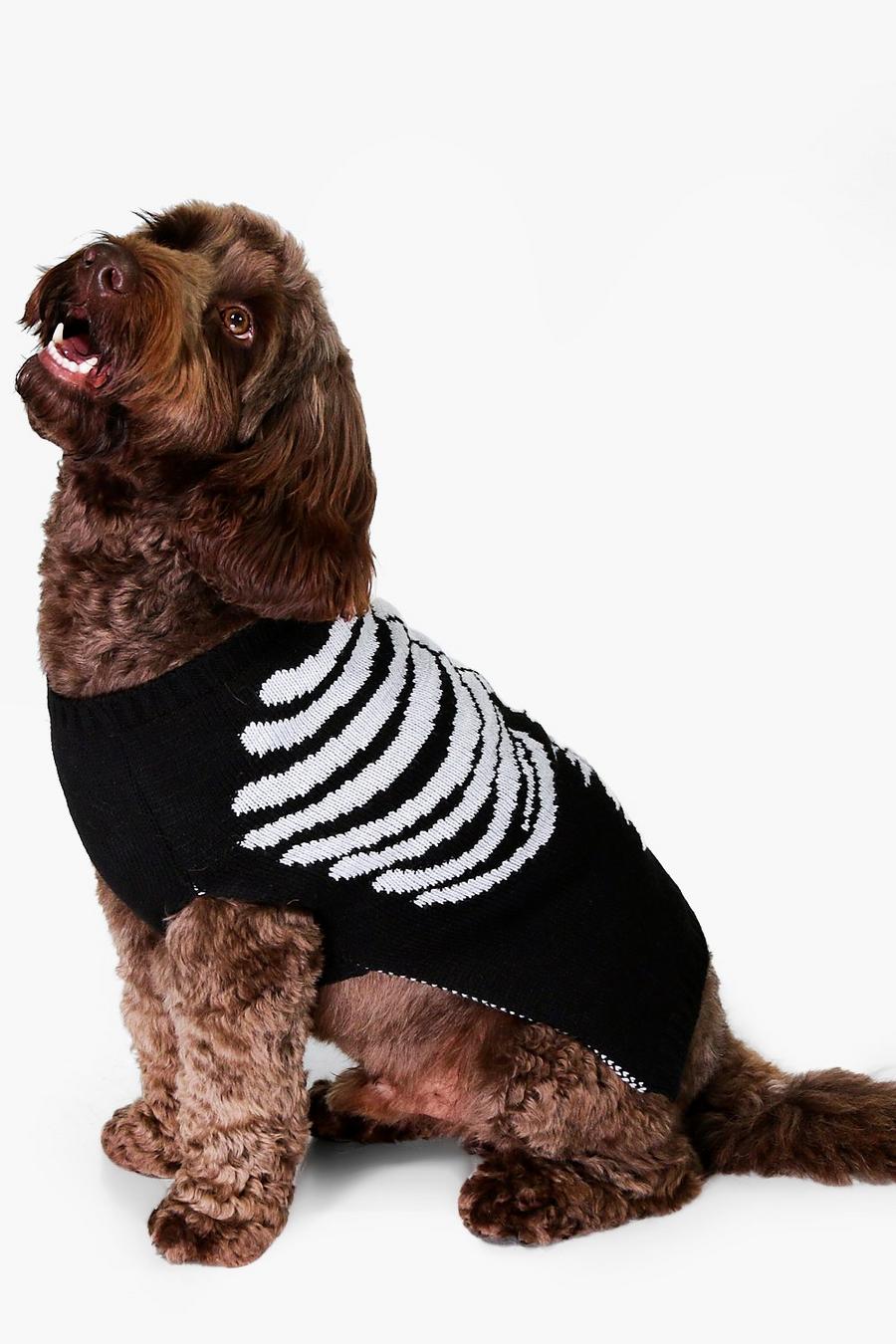 Black Pugsley Halloween Skeleton Dog Sweater image number 1