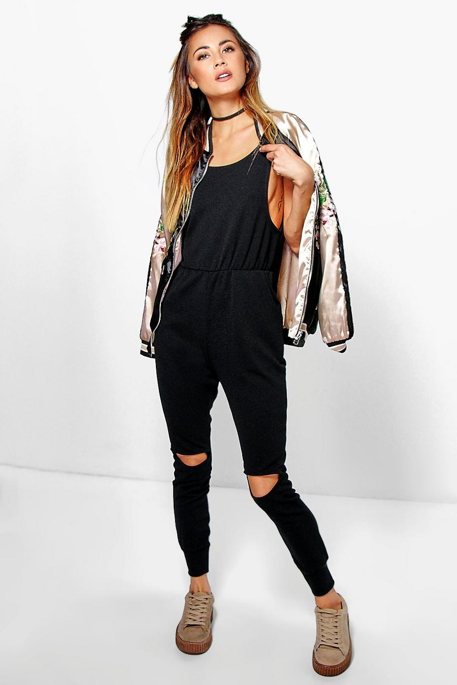 Black Helen Casual Relaxed Fit Jumpsuit image number 1