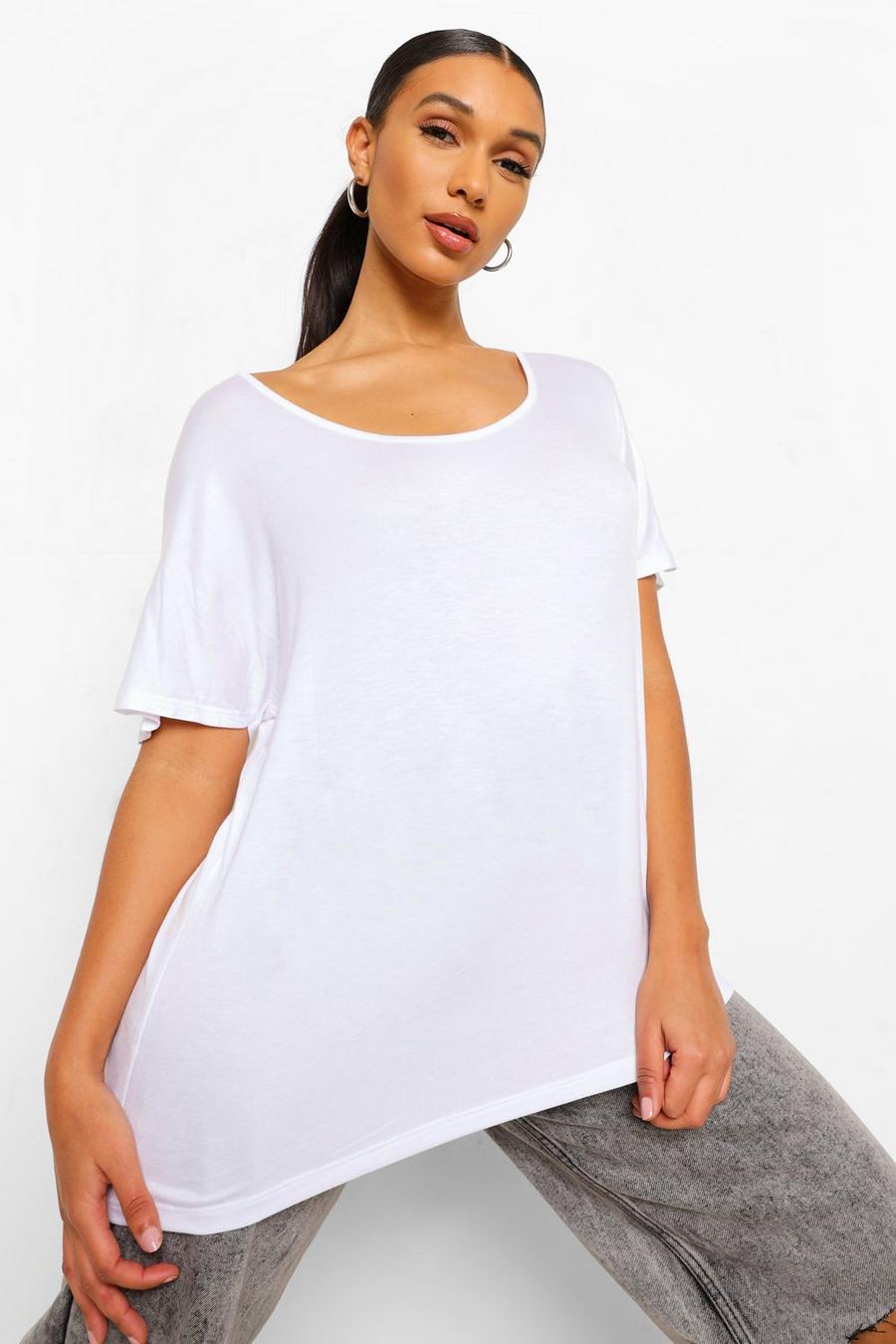 Übergroßes Basic-T-Shirt, Weiß image number 1