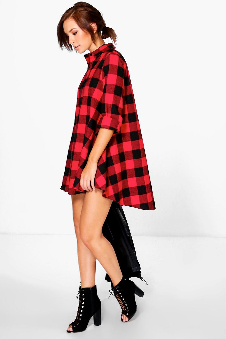 Amy Flannel Oversized Shirt Dress image number 1
