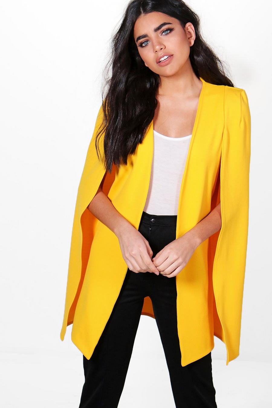 Yellow Longline Tailored Crepe Cape image number 1