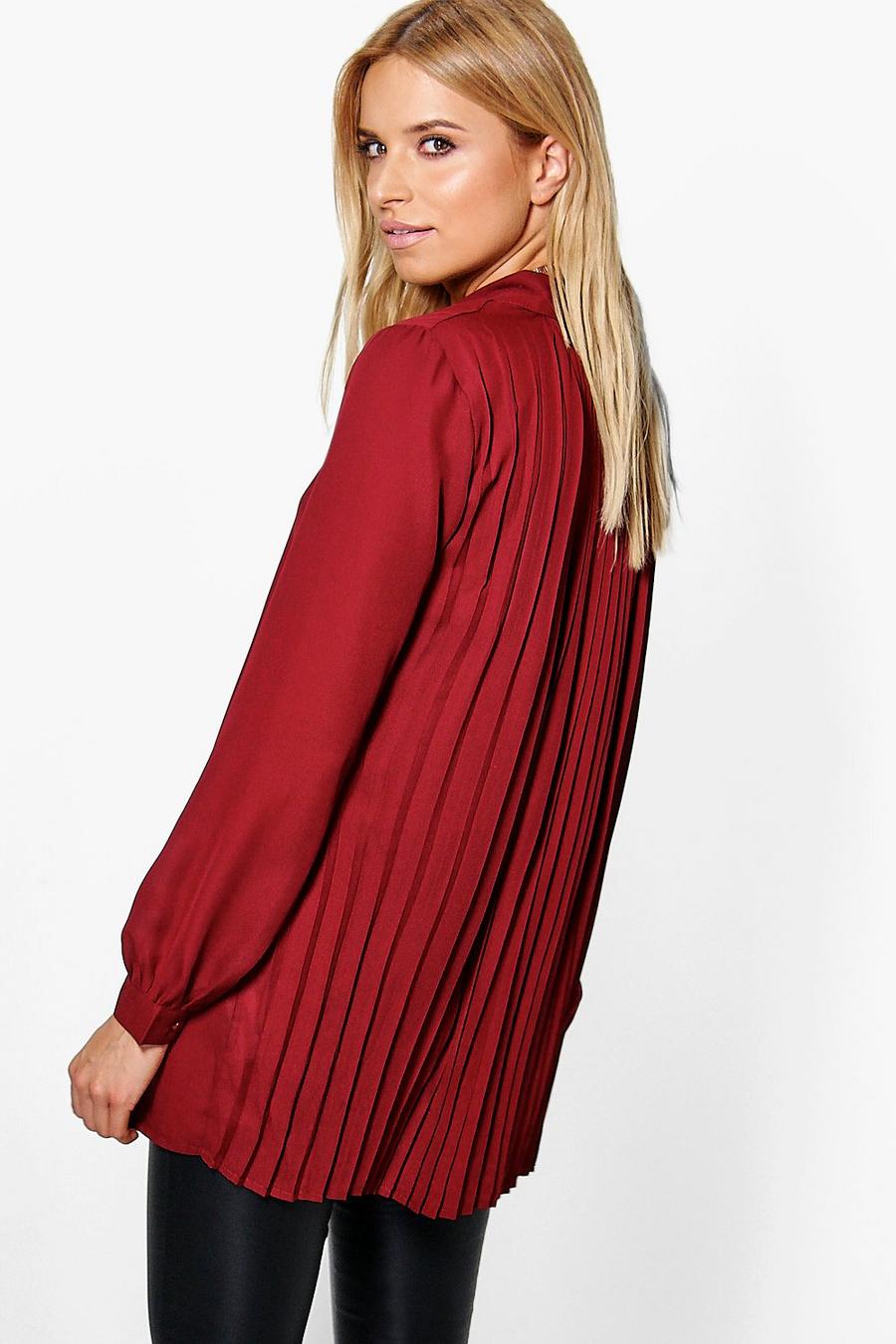 Berry Pleat Back Long Sleeve Shirt image number 1