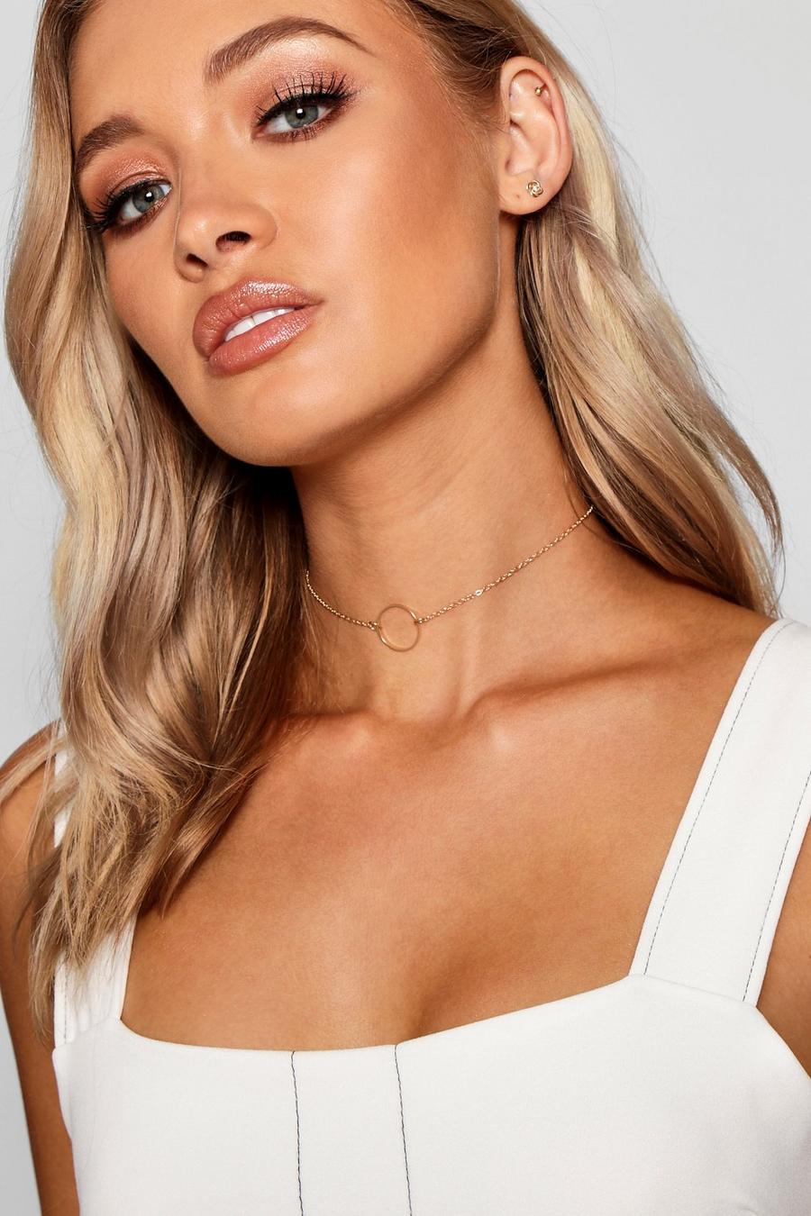 Gold Delicate Ring Choker image number 1