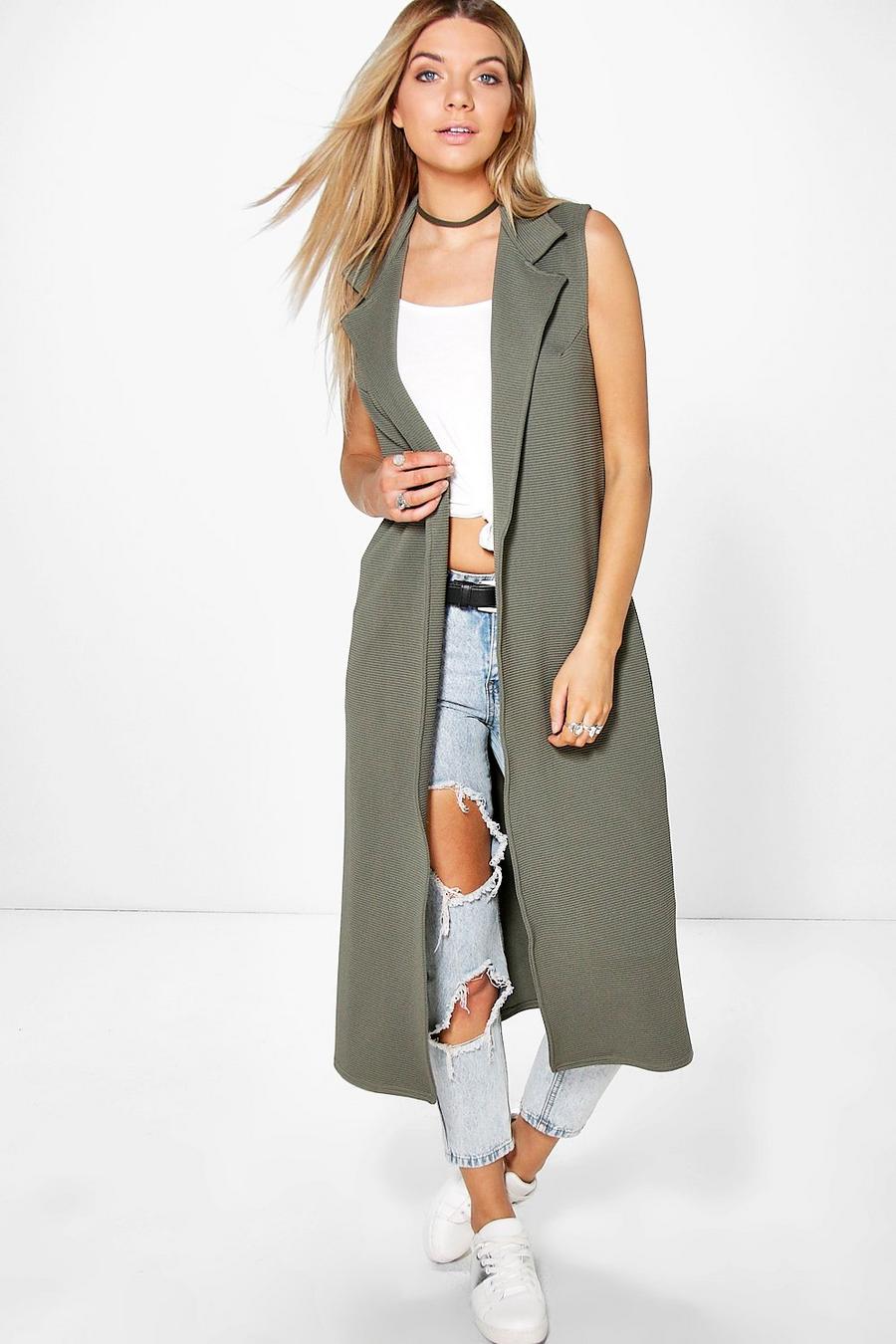 Natalie Rib Longline Sleeveless Duster image number 1