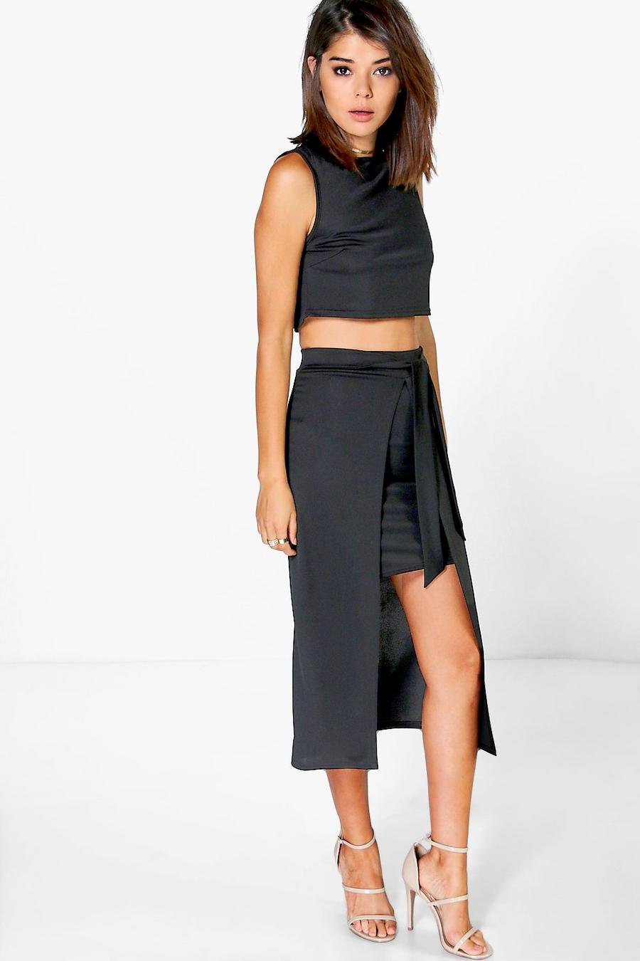 Ava Tie Waist Skirt And Crop Co-Ord Set image number 1