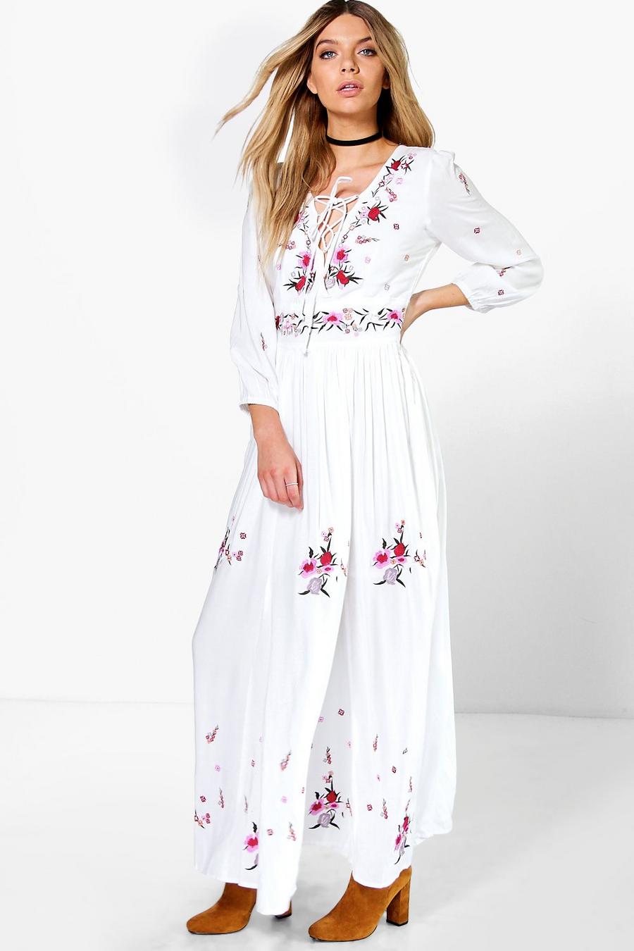 White Boutique Embroidered Maxi Dress image number 1