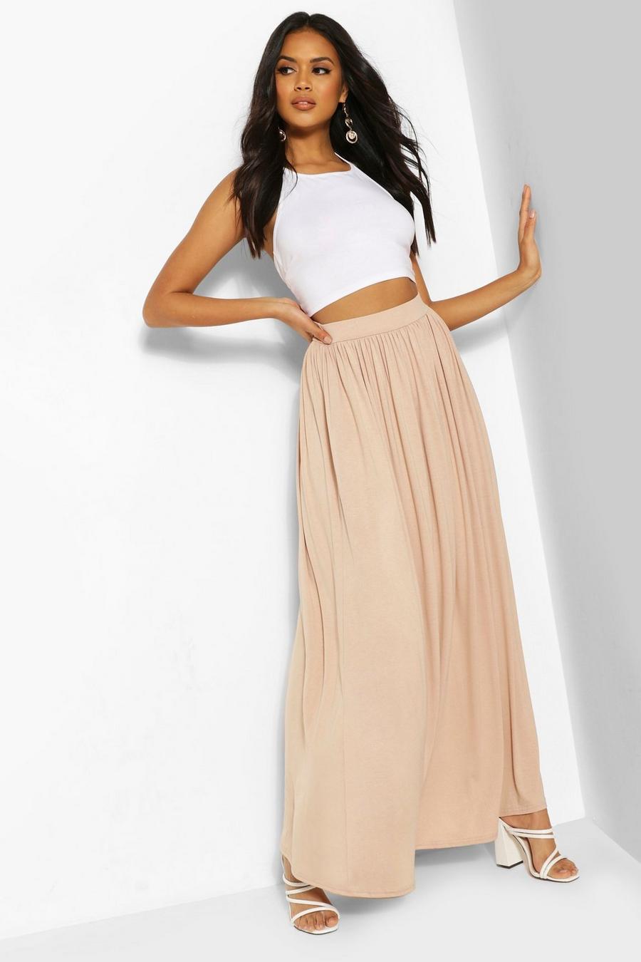Sand Floor Sweeping Jersey Knit Maxi Skirt image number 1