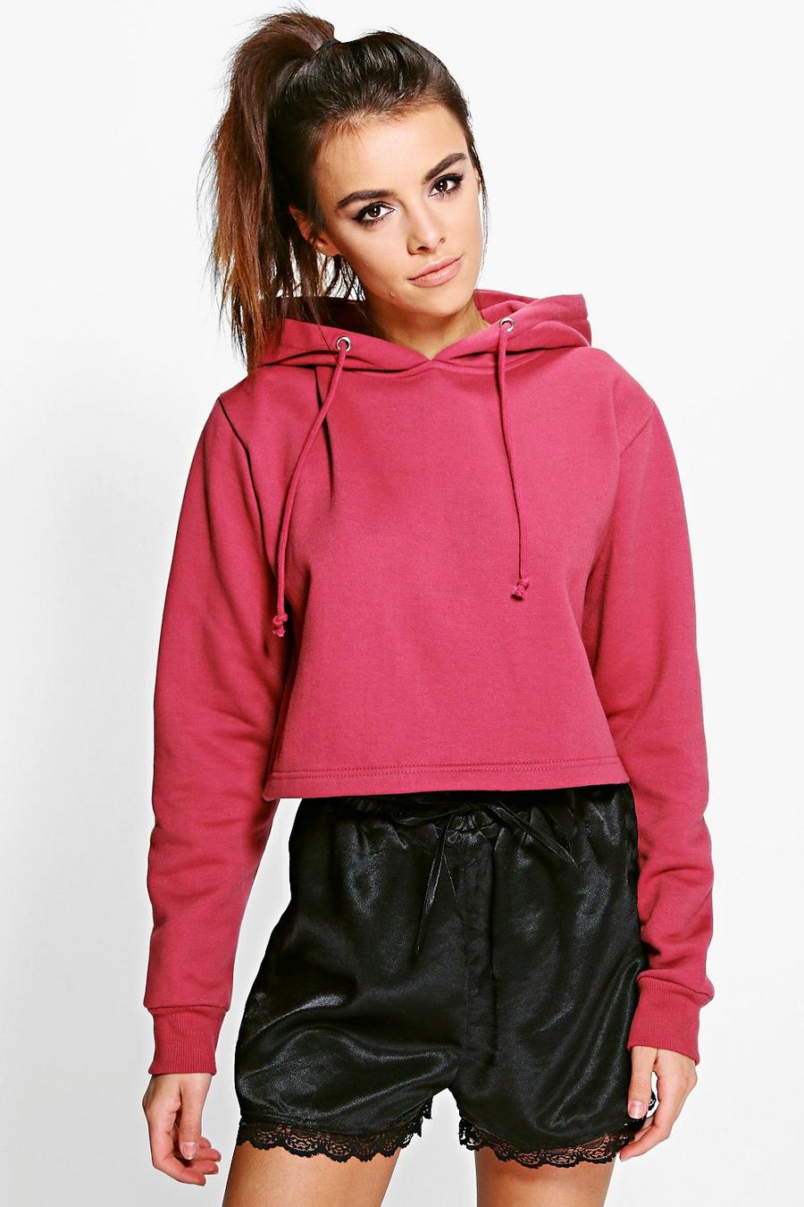 Chestnut Basic Cropped Overhead Hoodie image number 1